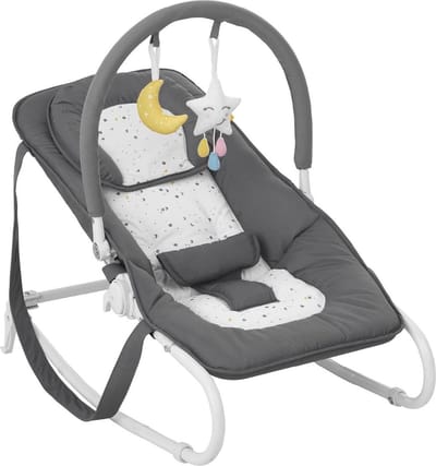 ApexArte® Elektrische Schommelstoel Baby - Baby Swing - Wipstoel Baby's met Speelboog - Grijs