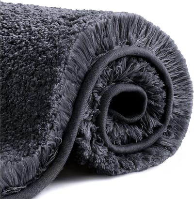 Badmat - Extra Dikke & Superzachte Badkamer Vloerkleed - Antislip en Hoogabsorberend - Machinaal Wasbaar - 60 x 90 cm (Zwart)