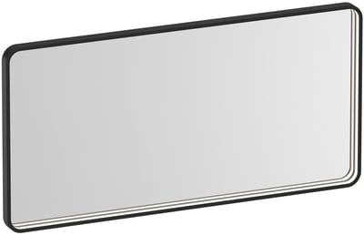 Brauer Sapphire Spiegel - Rechthoekig met Afgeronde Hoeken - 100 cm - met Mat Zwart Frame - met Directe LED-Verlichting - Dimbaar en met Kleurfunctie - met Afstandsbediening