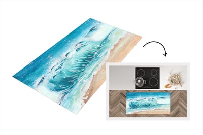Keukenloper - Loper keuken - Strand - Golf - Zee - 120x60 cm - Keukenloper vinyl