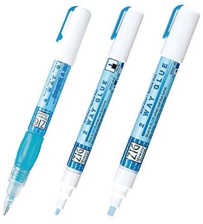 2-weg lijmpen met knijpen en rollen - Fijne punt en beitelpunt - Assortiment 3P