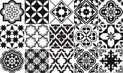 Plaktegels - Zelfklevende Tegels - 15x15 cm - Ulticool - Zwart Wit - 15 stuks - Decoratie Sticker Tegels - Achterwand - Plakfolie Tegelstickers Kasten - Sticktiles - Badkamer - Keuken
