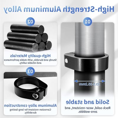 Zadelklem 34.9 mm van Aluminium Legering met Sleutel voor MTB en Racefietsen - Zadelbevestiging, Fietsaccessoires, Fietsonderdelen
