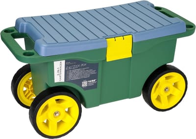 Tuinwagen met zitje - Rolstoel tuingereedschap - Comfortabel tuinieren - Opbergruimte en wielen - 55 x 26.5 x 29.5 cm