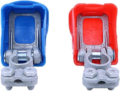 Batterij Snelkoppeling - Accupool Klemmen - Voertuig Onderhoud - Eenvoudige Montage - 1 Paar - Rood Blauw