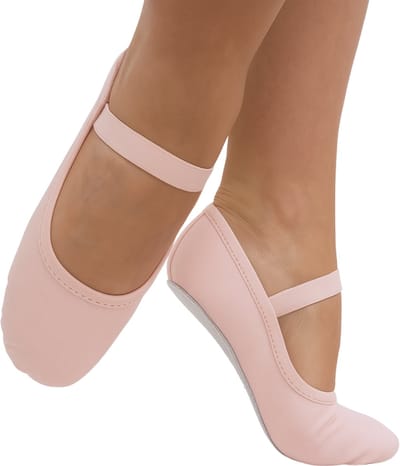 Balletschoenen meisje | Roze | "Eleve" | Balletschoen meisje | Met GRATIS satijnen schoenzakje | Hele zool | Elastisch canvas | Balletschoentjes voor kinderen | Maat 23