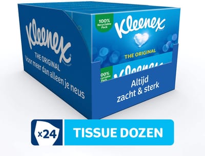12 x Kleenex – Original Duo Pack – Tissues – 144 stuks per verpakking - Tissue - Tissuedoos - Neus Snuiten - Tranen Drogen - Schoonmaken