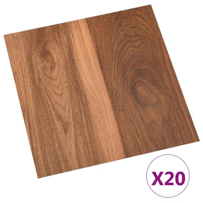 vidaXL - Zelfklevende - Vloerplanken - Houtkleur - 30,5 - x - 30,5 - cm - 20 - st - PVC