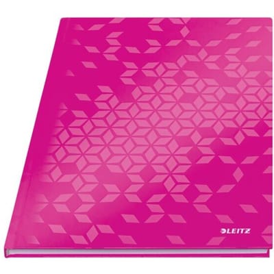 Leitz WOW notitieboek, A4 formaat, 80 gelinieerde vellen, hardcover, FSC®-gecertificeerd, roze