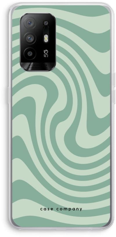Case Company® - Hoesje geschikt voor Oppo A94 5G hoesje - Swirl Groen - Soft Cover Telefoonhoesje - Bescherming aan alle Kanten en Schermrand