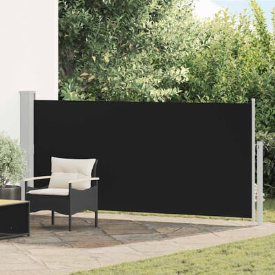 vidaXL - Windscherm - uittrekbaar - 140x314 - cm - zwart