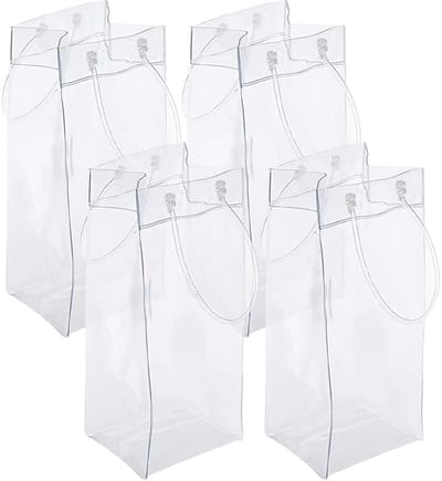 Dailygoods- Wijnijszak Waterdicht - Draagbare Koeltas - Opvouwbaar - PVC Materiaal - Voor 2 Flessen - Veilig en Duurzaam