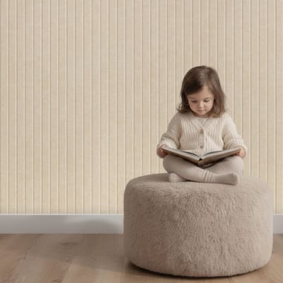 Wandpaneel vilt, lattenwand 50 mm, beige – 2950 x 1200 mm | 9mm dik | Verbetert de akoestiek | Eenvoudige montage | Wanddecoratie