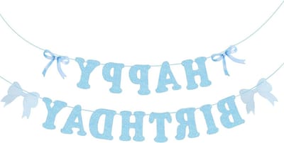 Gelukkige Verjaardag Banner | Blauwe Verjaardagsdecoratie | Versiering voor Vrouwen, Meisjes en Babyshowers