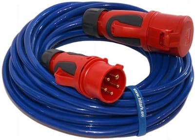 Stevige 25 Meter IP44 Verlengkabel H07BQ-F 5x2.5mm² Blauw - Professioneel Gebruik