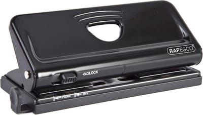 Instelbare Perforator - Agenda Punch - Agenda's Maken - 6 Gaten Verstelbaar - 10 Vel Capaciteit - Zwart