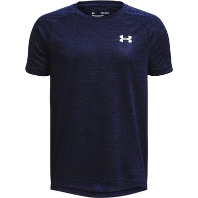 Under Armour UA Tech 2.0 SS-BLU Jongens Sportshirt - Midnight Navy - Wit