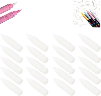 Acrylverfmarker zachte punt vervangende clip nylon fijne punt navulbare penseelpen voor tekenen, markerpunten (20 stuks)