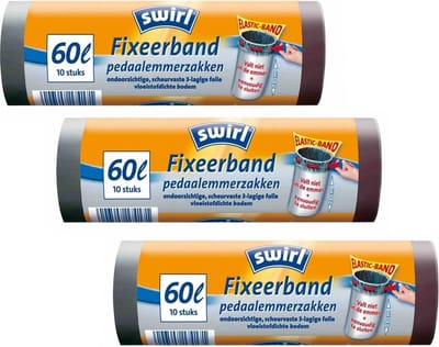 3x Swirl Vuilniszakken met Trekband 60 liter 10 stuks