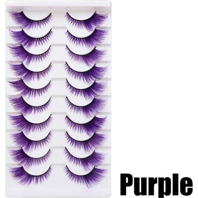 Kleurrijke Nepwimpers Halloween Make-up Producten Blauw Rood Roze Wimperextensions Gekleurde Wimpers Oogmake-up Cosplay