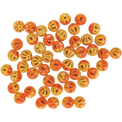50 pcs Jouet Balle pour Animaux de Compagnie Jeu Interactif Plastique Jouet Balle pour Chat avec Clochette pour Chatons Hamsters orange