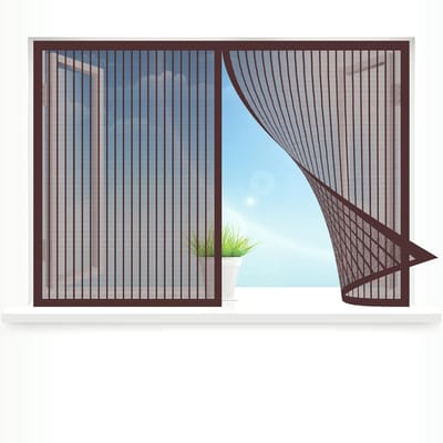 Magnetisch Raamscherm - Vliegenhor Hor - Frisse Lucht Binnen - Eenvoudige Installatie - 60 x 110 cm - Bruin