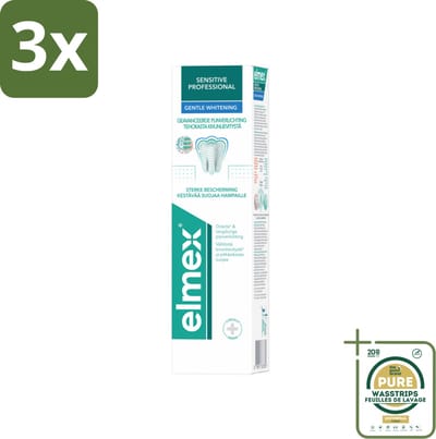 3 x Elmex Tandpasta Sensitive Professional Gentle Whitening 75 ml - Grootverpakking - Gevoelige Tanden - Tandpasta Whitening - Pro-Argin - Tandgevoeligheid - Tandpasta Voor Gevoelige Tanden