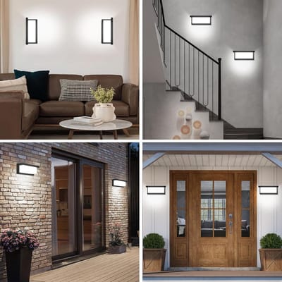 Buiten Wandlamp LED 18W - 2 Stuks, IP65 Waterdicht Tuinverlichting voor Patio en Garage, 6500K
