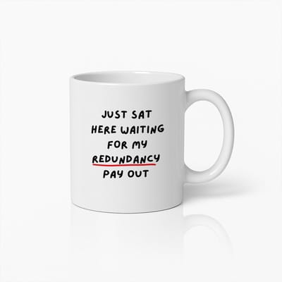 Grappige Ontslag Mok 330ml – "Wachten op Mijn Uitbetaling" Koffiebeker – Humoristisch Cadeau voor Collega’s of Vrienden