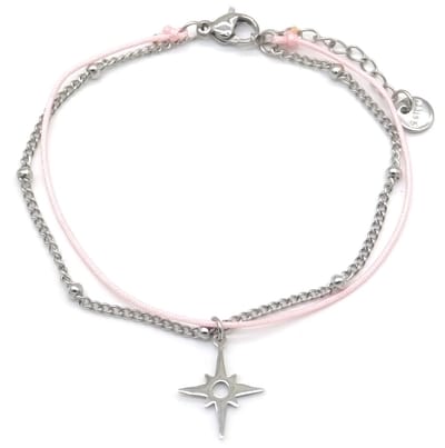 Armband Dames - Ster - RVS - Lengte 16-19 cm - Zilverkleurig