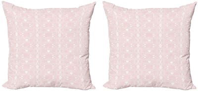 ABAKUHAUS Kussenhoes – Roze & Wit, Dubbelzijdig bedrukt 50x50 cm