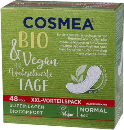 Cosmea® | 48 inlegkruisjes | NORMAAL | absorberend | biologisch katoen en vegan | zonder parfum