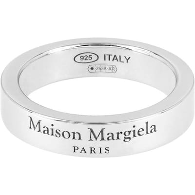 Maison Margiela Gravure Logo 4mm Zilveren Ring Sm1uq0123 P8865 102 SM1UQ0123 P8865 102 (4) white