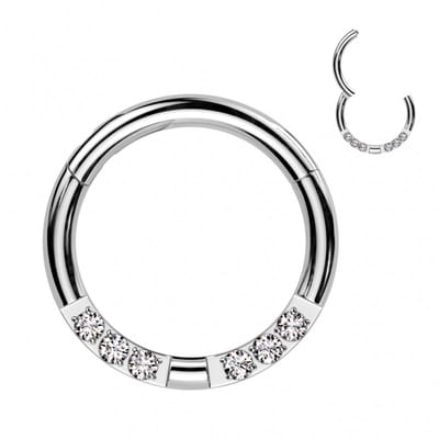Piercing PVD front size 1.2x8 - zilver - LMPiercings