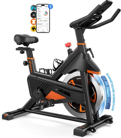 MERACH Magnetische Hometrainer - Zelfvoorzienend - 100 Weerstandsniveaus - LED-scherm - APP Kinomap & Zwift - Stil