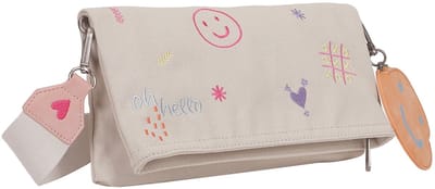 Fritzi aus Preußen Schoudertas Ronja Cross Limited Embro Fun Canvas Crossbody Bag Beige