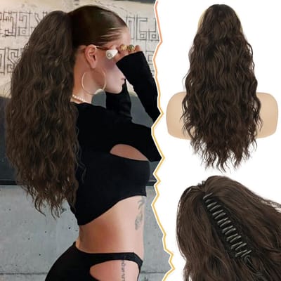 Lange Golvende Paardenstaart Clip-in Haarverlenging 45 cm Synthetisch