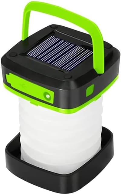 Thijox - Oplaadbare LED Campinglantaarn, Inklapbare Noodverlichting op Zonne-energie en USB, Lichtgewicht Kampeerlantaarn voor Avonturen, Stroomuitval