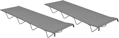 Campingbedden 2 Stuks - Veldbedden Outdoor - Comfortabel Kamperen - Robuuste Oxford Stof - 180x60x19 cm - Grijs