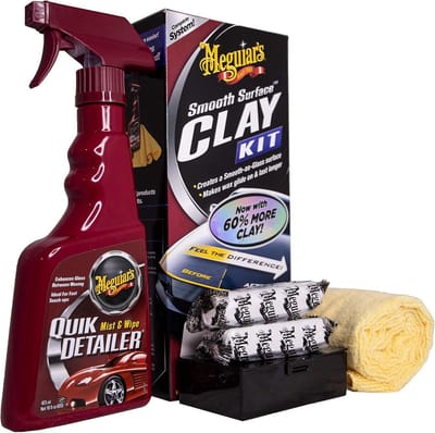 Lakreinigingsset voor Gladde Oppervlakken - 473 ml Quik Detailer + 2 x 80 g Klei