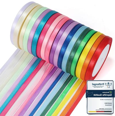 Satijnen lint - Polyester lint - Knutselen en decoreren - 18 levendige kleuren - 25 mm x 22 meter - Meerkleurig