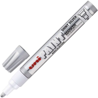 Uni PX-20 Shiny Silver Paint Marker - 2.2 - 2.8 mm verfstift op oliebasis