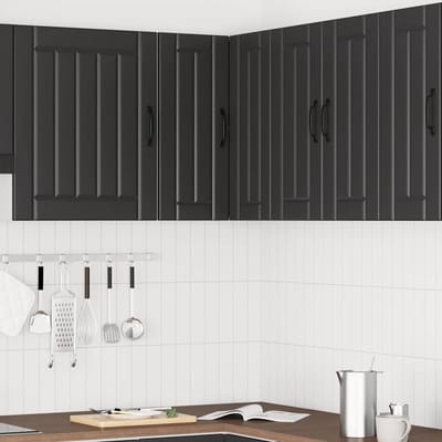vidaXL - Keukenwandhoekkast - Lucca - bewerkt - hout - zwart