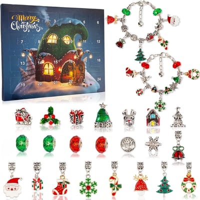 Adventskalender 2025 - Metalen Armband Set - Kerst Cadeau Idee - Sieraden Adventskalender Armband Blind Box - 24 Stuks / 24 Verrassingen