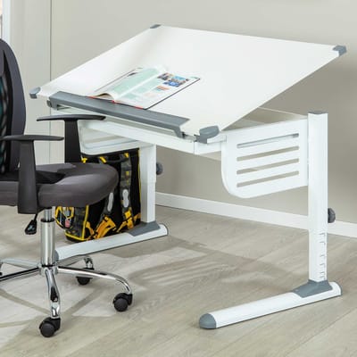 Bureau Skalare 110cm Verstelbaar - Wit - Interlink - Tekentafel - Wit - MDF; Metaal