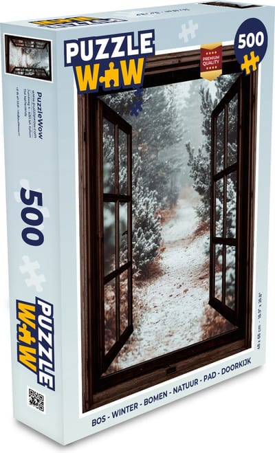 Puzzel Bos - Winter - Bomen - Natuur - Pad - Doorkijk - Legpuzzel - Puzzel 500 stukjes
