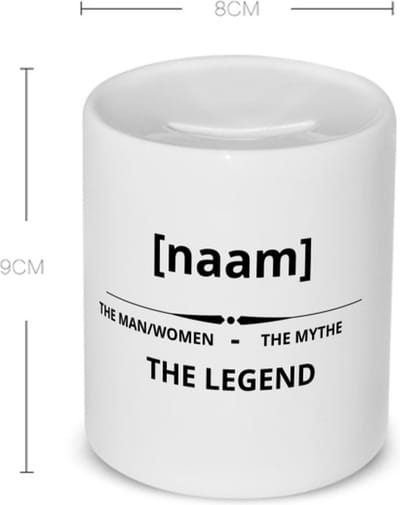 Akyol - the man/woman the mythe the legend met eigen naam Spaarpot - Quotes - mensen die houden van quotes - verjaardag - cadeau - kado - geschenk - quotes - the man/woman - the mythe - the legend - 350 ML inhoud