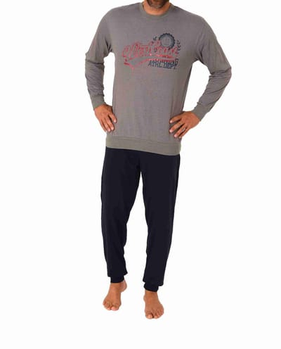 Herenpyjama lange mouw met manchetten in elegante look - 212 101 10 904