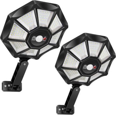 Krachtige Solar Tuinverlichting met Bewegingssensor en Afstandsbediening - Extra Felle Buitenlamp IP65