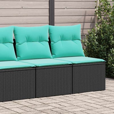 vidaXL - 2-delige - Loungeset - met - kussens - poly - rattan - acacia - zwart
